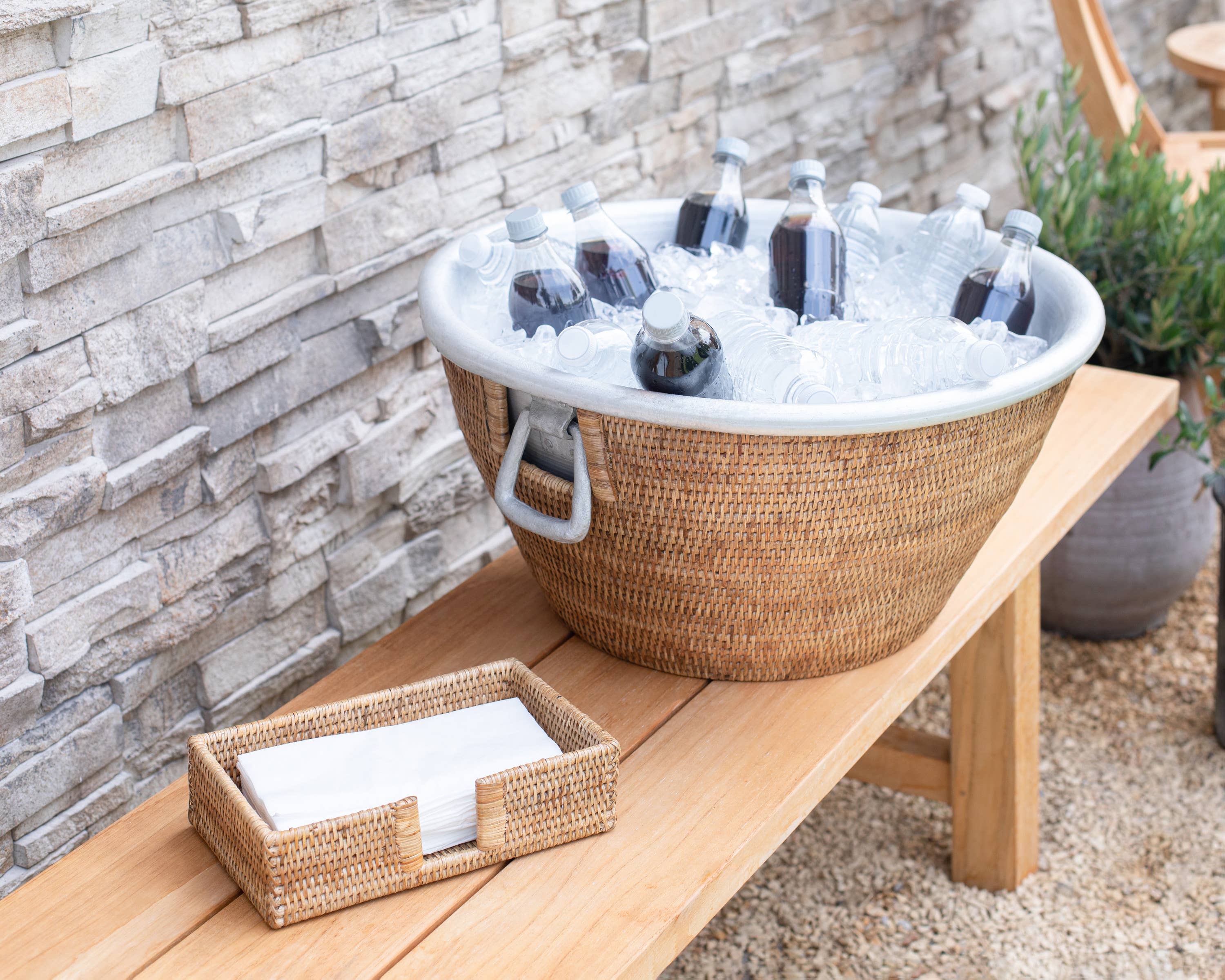 Artifacts Trading Company - Wholesale Ice Bucket - Rattan Aluminum Ice Tub – Beverage Cooler11
