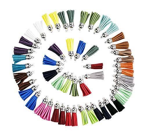 Mandala Crafts – wholesale Craft supplies – Mandala Crafts Faux Leather Suede Tassel with Loop for Keychains, Jewelry Making, Bookmarks, Books, Gifts, Pillows20