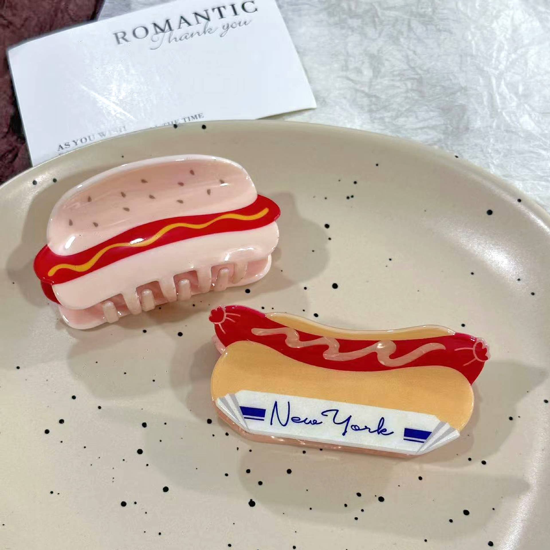 SoapElenGlen - Wholesale Hair Clip - Women's - Chili Sauce Hair Claw, Realistic Food Hot Dog Hair Clip9