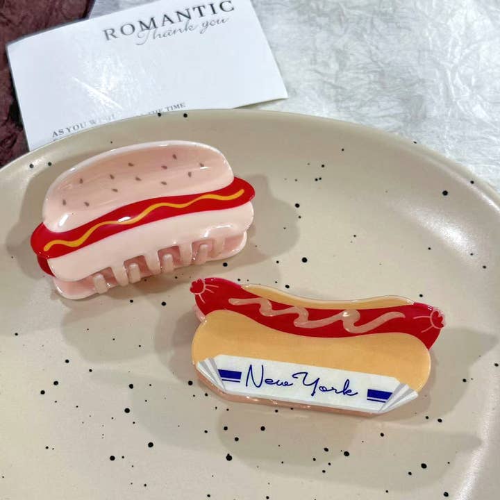 SoapElenGlen - Wholesale Hair Clip - Women's - Chili Sauce Hair Claw, Realistic Food Hot Dog Hair Clip9