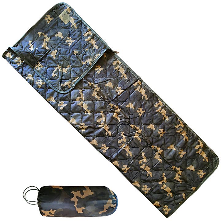 BattlBox - Wholesale Poncho - Unisex - Camo Woobie Bubbie Military Poncho Liner Blanket Camping