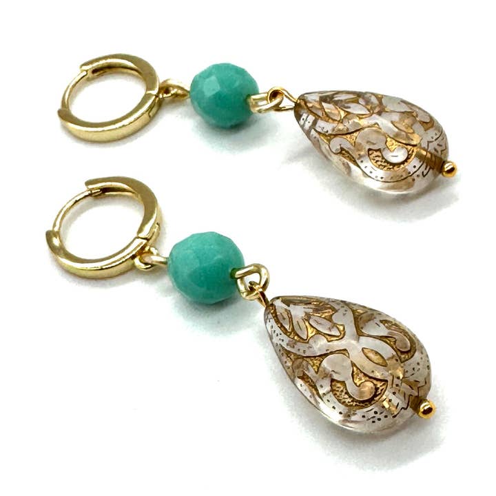 Misted Gilt Drop Earrings for wholesale by Leetie Lovendale