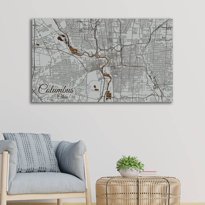 Ohio: Columbus Street Karte anzeigen für den Großhandel von Fire & Pine