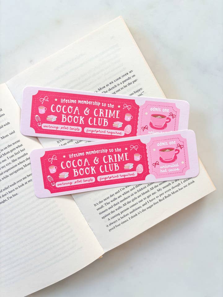 Marcapáginas del Club de Lectura de Cacao y Crimen para venta al por mayor de Fleurs on Sunday