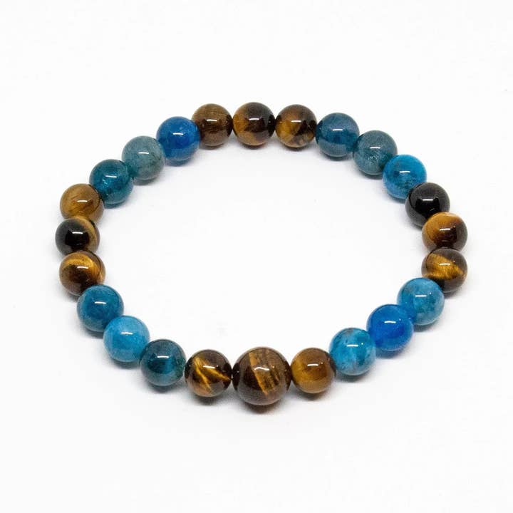 Apatit & Tigeröga Pärlarmband 8mm - Liten handled för wholesale av Namu Baru Inc.
