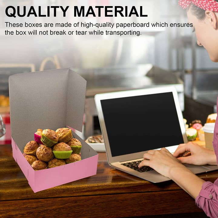 MT Products - Wholesale Food Storage Container - MT Products Cupcake Boxes - 8" x 3" Bakery Boxes - 15 Pieces