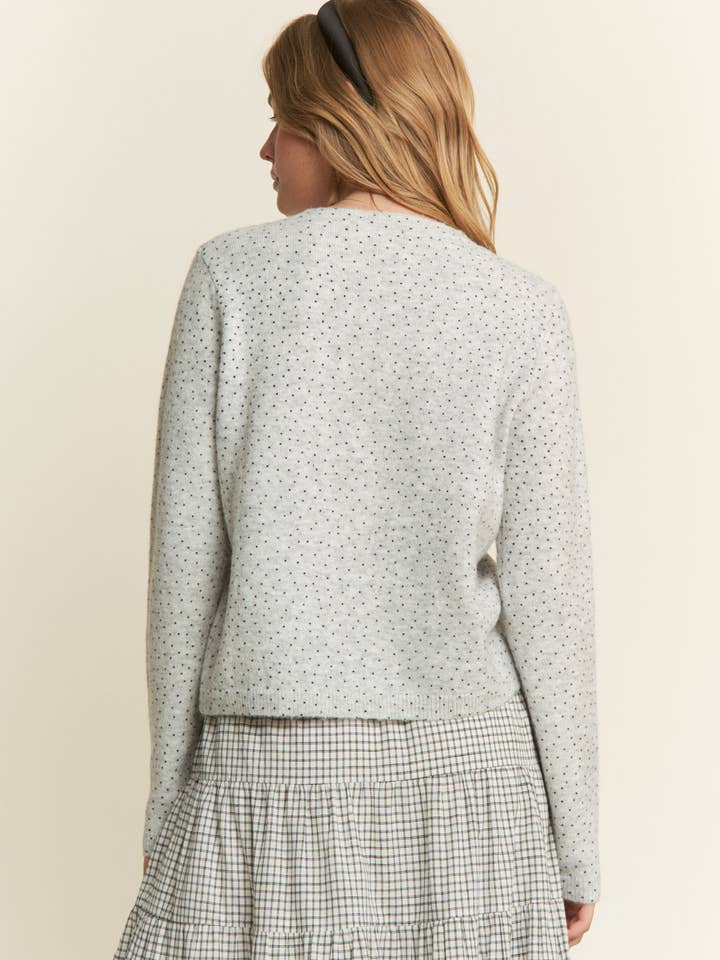 CANDESCENT - Wholesale Cardigan - Women's - Long Sleeve Polka Dot Knit Cardigan 9
