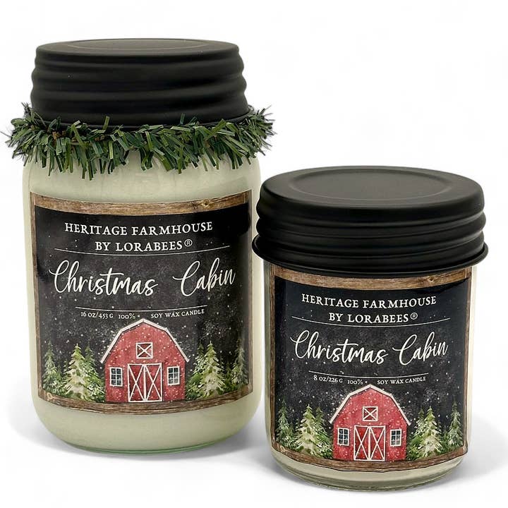 Lorabees - Wholesale Jar/Filled Candle - Christmas Cabin Holiday Farmhouse Fragrance Collection