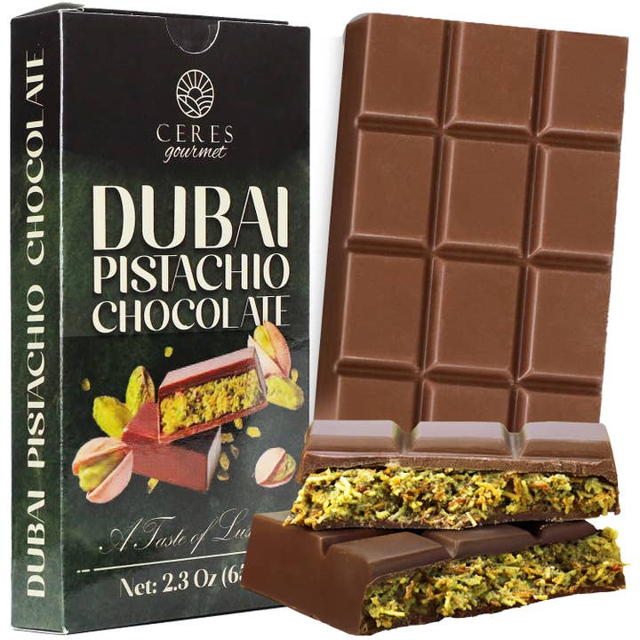 Ceres Gourmet - Wholesale Chocolate Bar - Dubai Chocolate Pistachio Bar – 2.3 oz for Christmas10