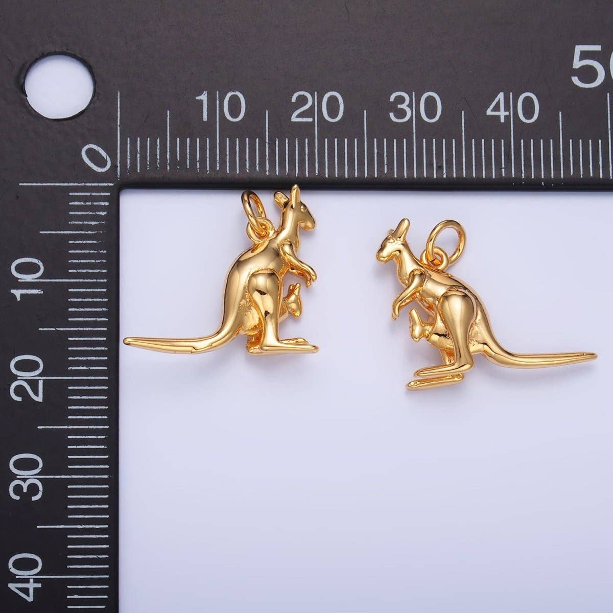 Aim Eternal - Wholesale Individual Charm/Pendant - 24K Gold Filled Australian Kangaroo Animal 3D Multidimensional Charm | W3911