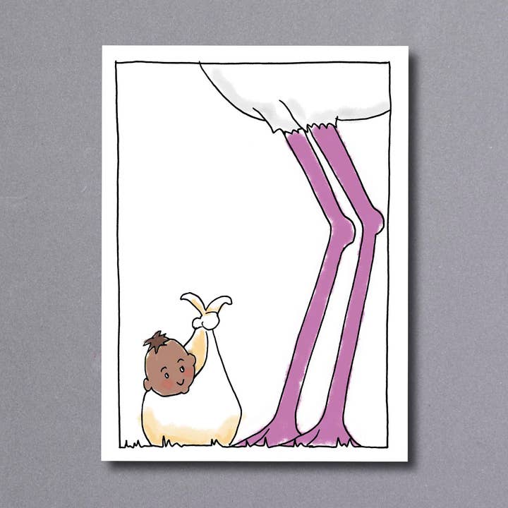Stork Brown – new baby card for wholesale by Little Gallery
