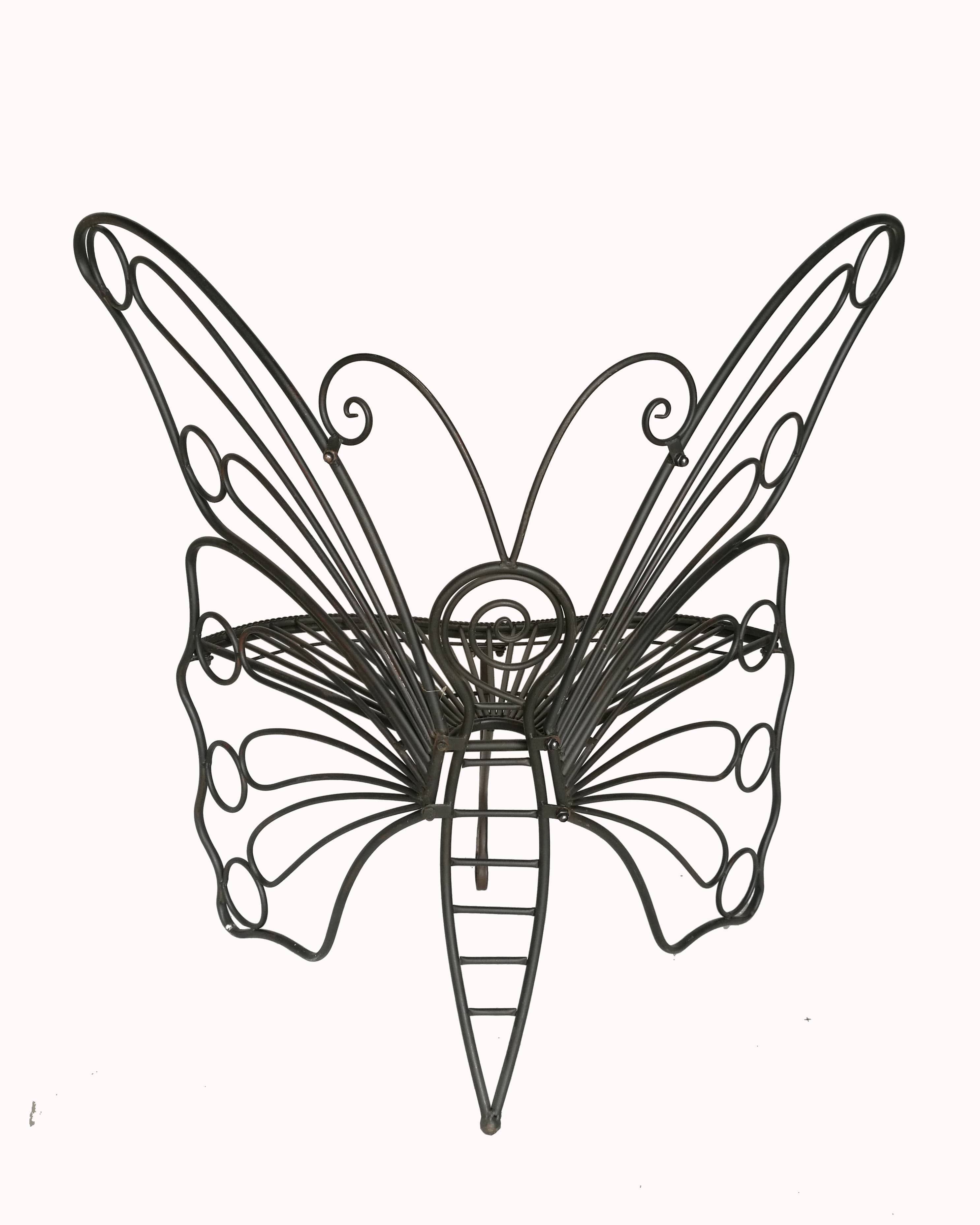 Hi-Line Gift Ltd. - Wholesale Bench - Antique Black Butterfly Chair3