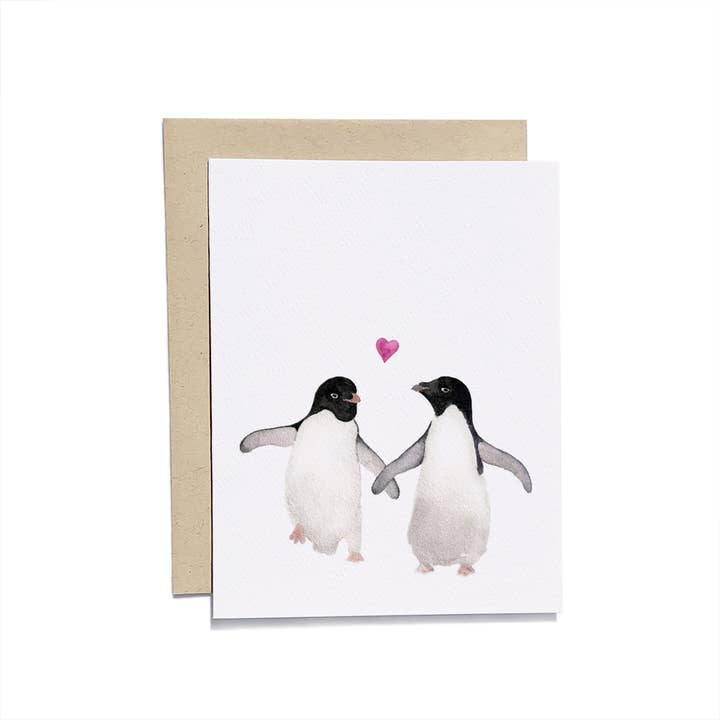 Penguins In Love Card for wholesale by Kylie Paper Co.