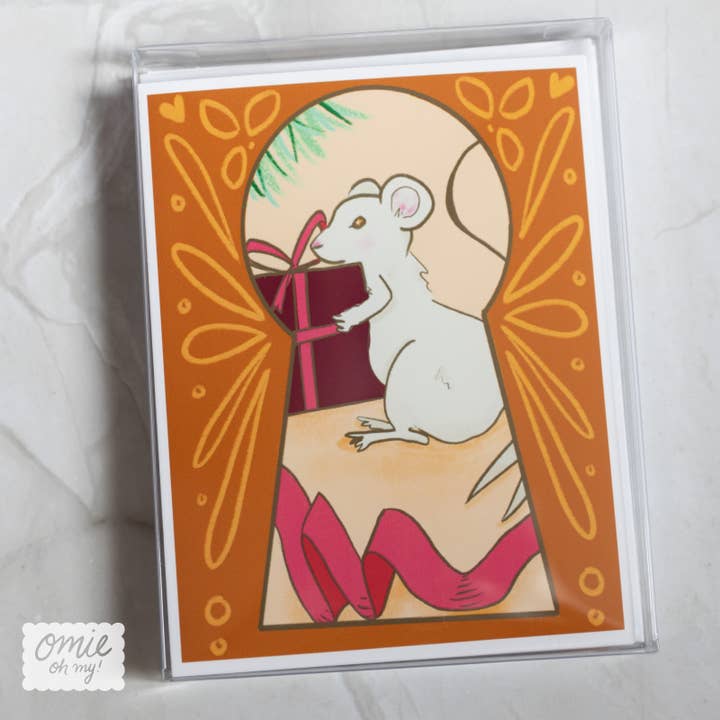 Holiday Mouse Christmas Cards | Pack of 6 for wholesale by Omie Oh My!