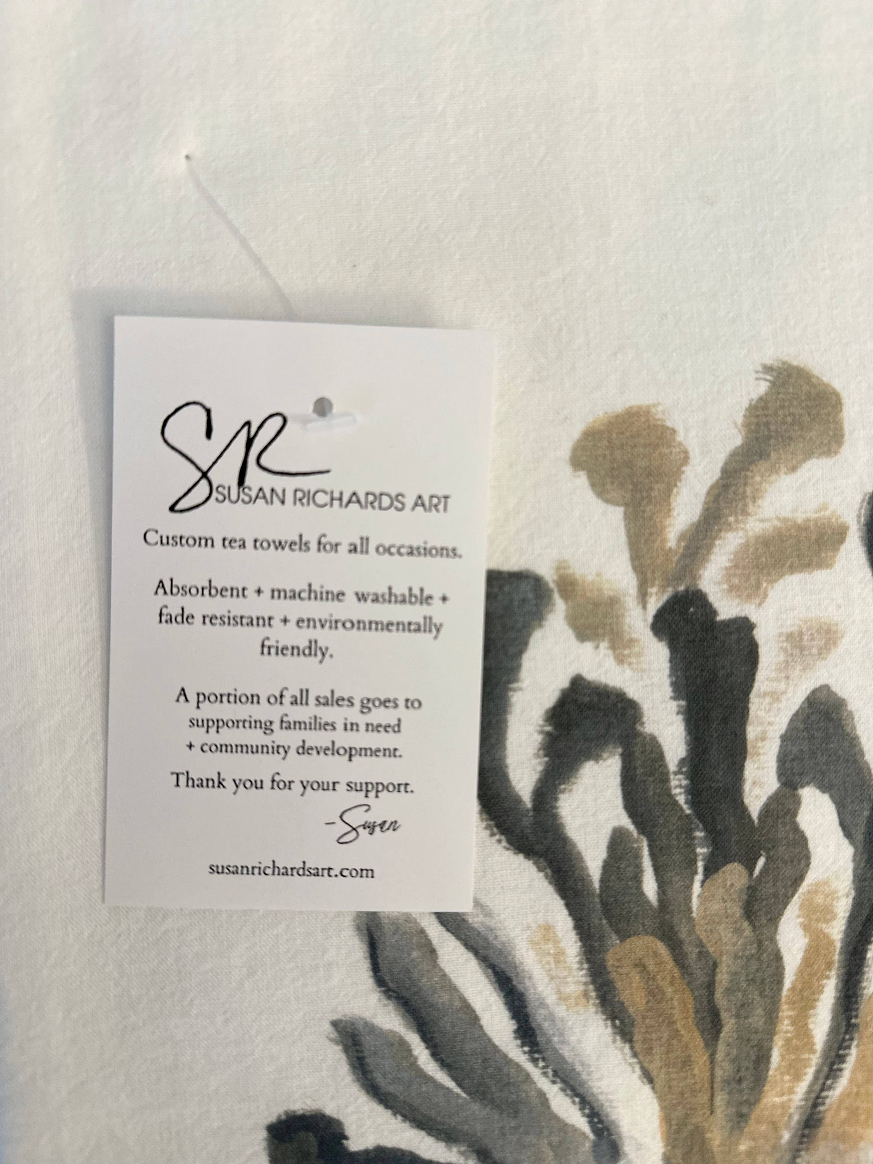 Susan Richards Art - Wholesale Tea Towel - Coastal Coral Tea Towel1