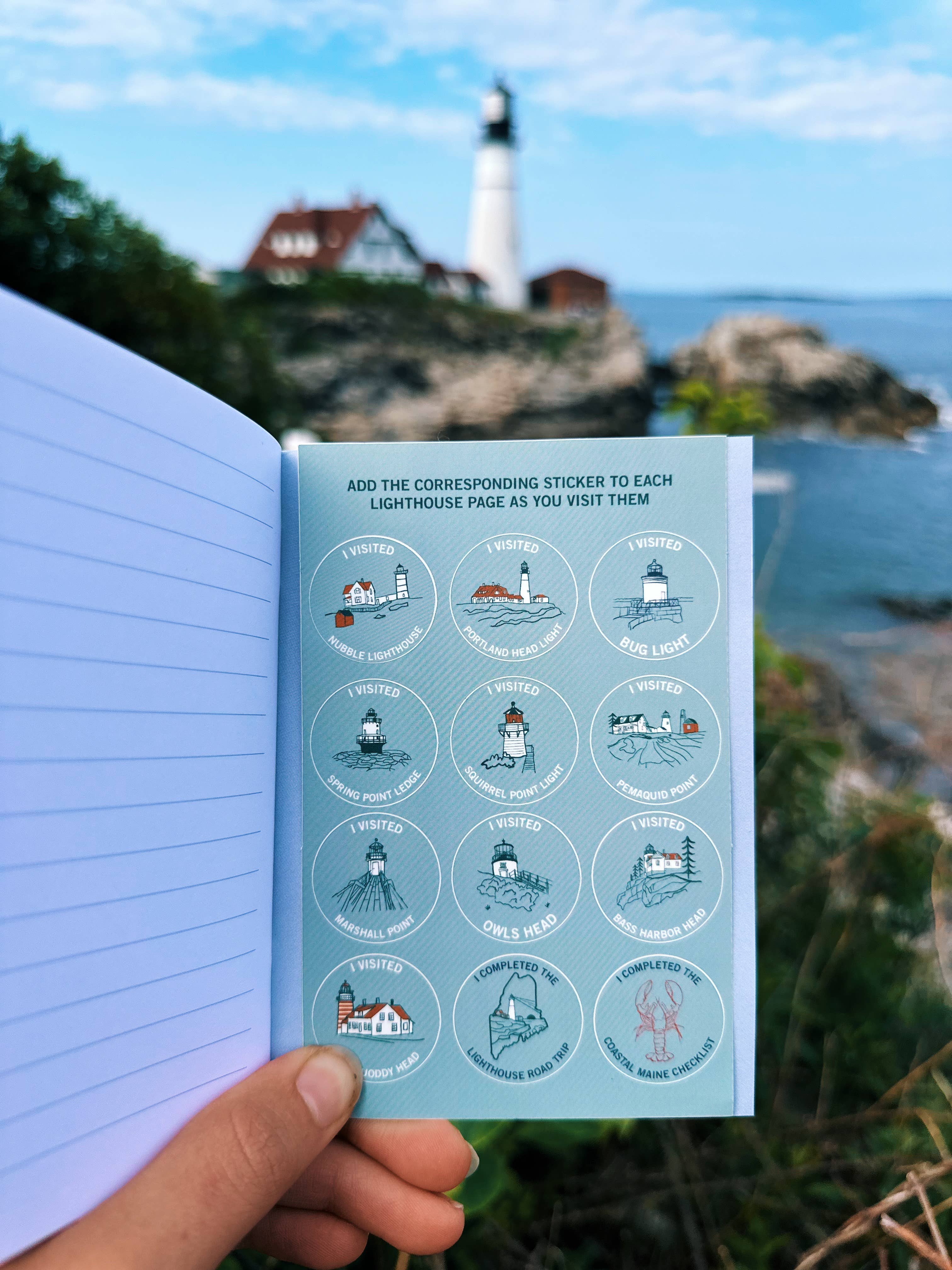 Reclaimed Maine Co. - Wholesale Notebook - Maine Lighthouse Road Trip Book | Travel Guide3
