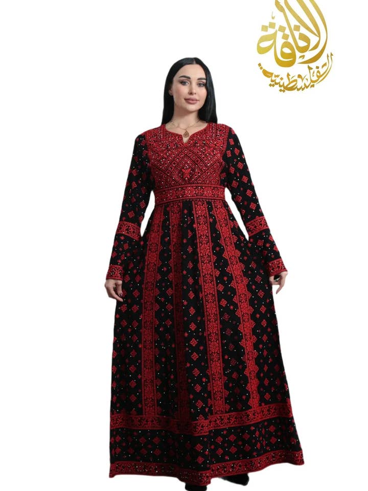 Full Embroidered Thoub | Traditional Elegance Meets Modern Style for wholesale by Palestinian Elegance