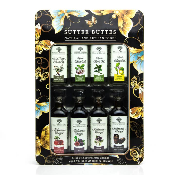 Sutter Buttes - Wholesale Olive Oil - Gift Tin - 8 Pc Oil and Balsamic0