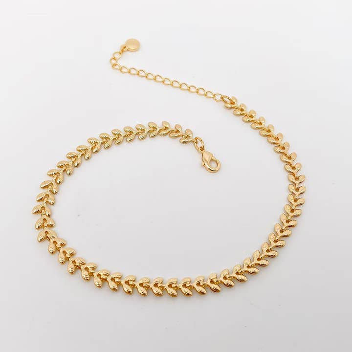 Mio Queena - Wholesale Anklet - Wheat Ear Design Gold-plated Chain Anklet2