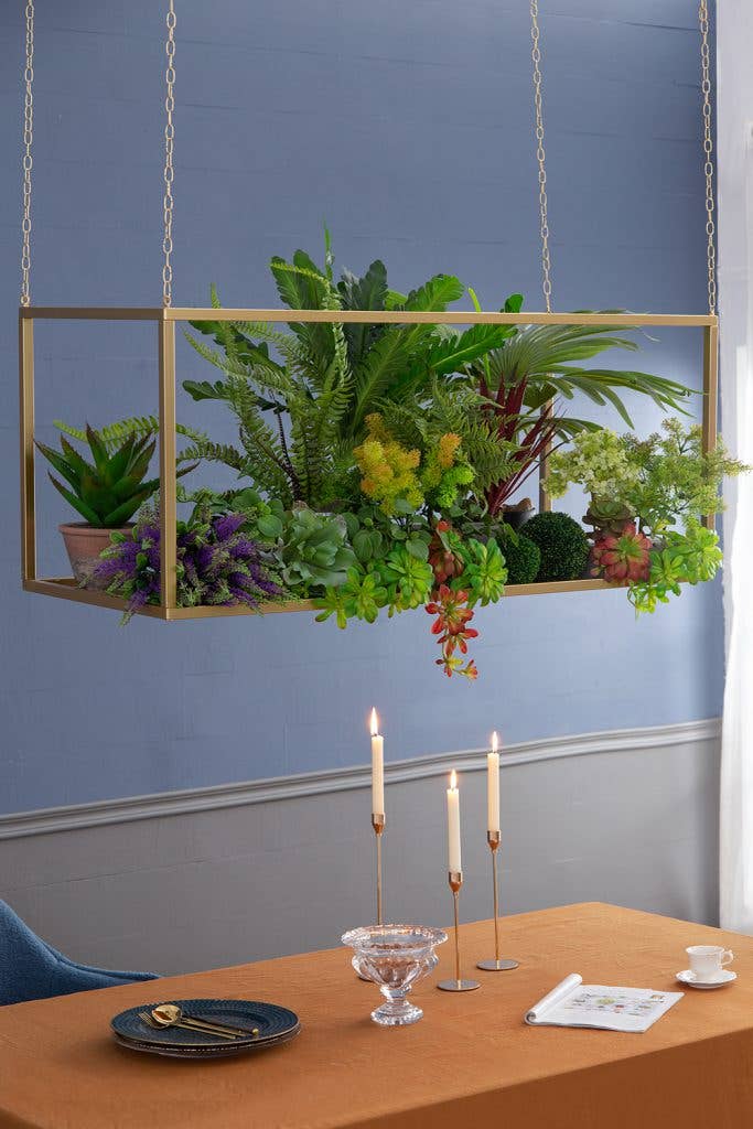 A&B Home Group Inc. - Wholesale Display Shelf - 55x27.5x27.5" Golden Iron Stand With Chains 1EA/CTN7