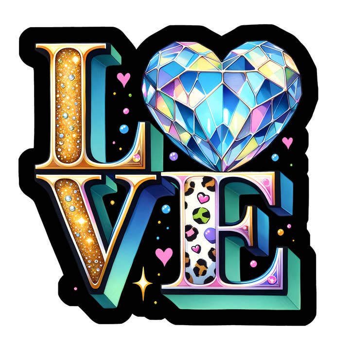 Love crystals (black) for wholesale by Stick to it creations