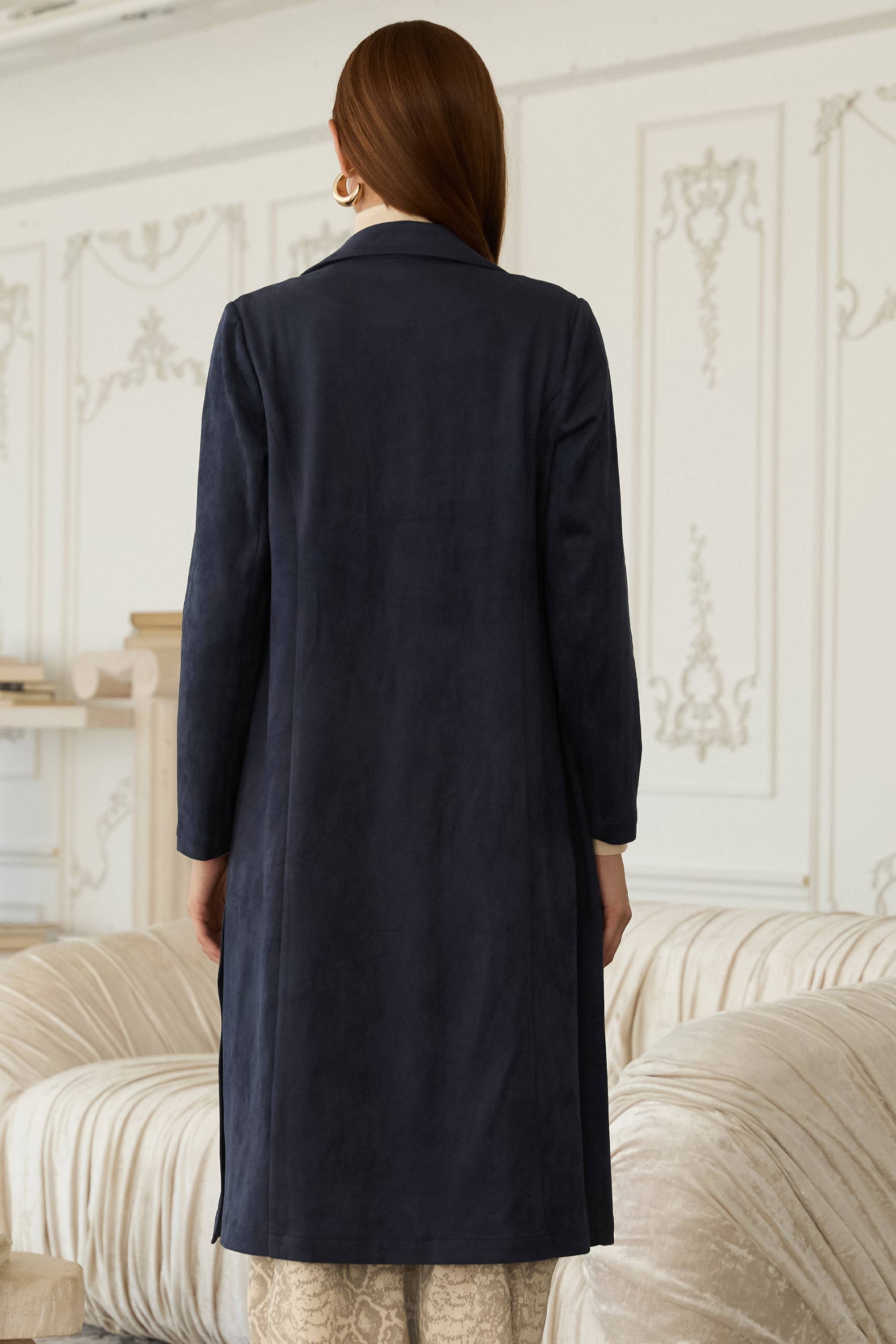 SKIES ARE BLUE - Wholesale Coat - Women's - Faux Suede Duster10