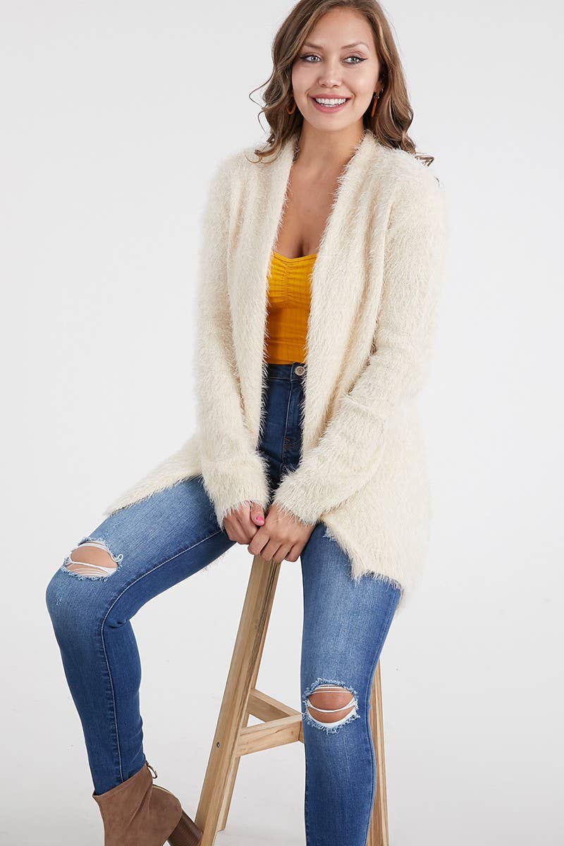 Oceanus Apparel – wholesale Kofta - Dam – CLR-OUG20261 dekorerad ögonfransgarnstickad kofta5