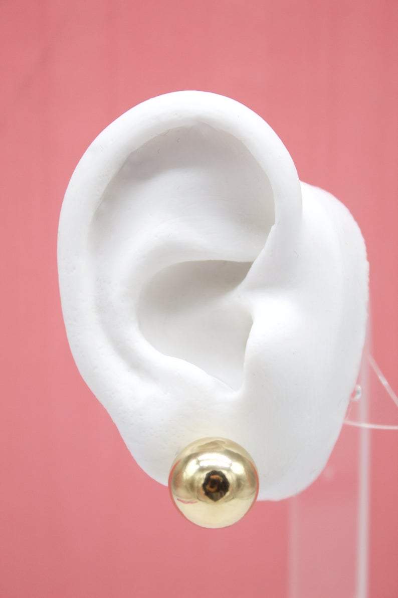 MIA Jewelry - Vente Clous d'oreille - Boucles d'oreilles à tige à grosse boule remplie d'or 18 carats (L141) (L150)3