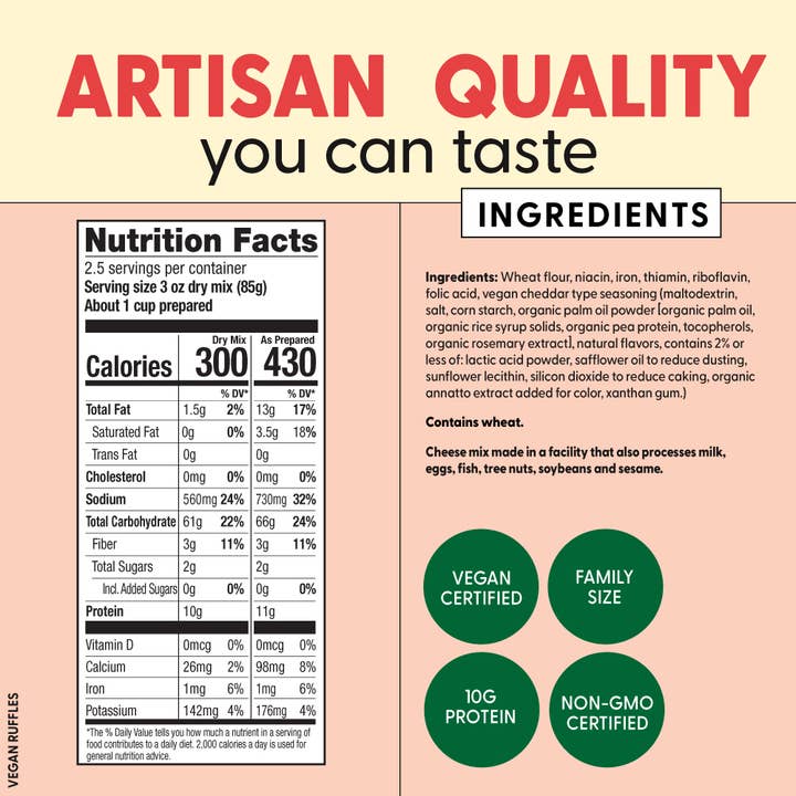 Pastabilities - Wholesale Pasta - Vegan Ruffles Mac and Cheese