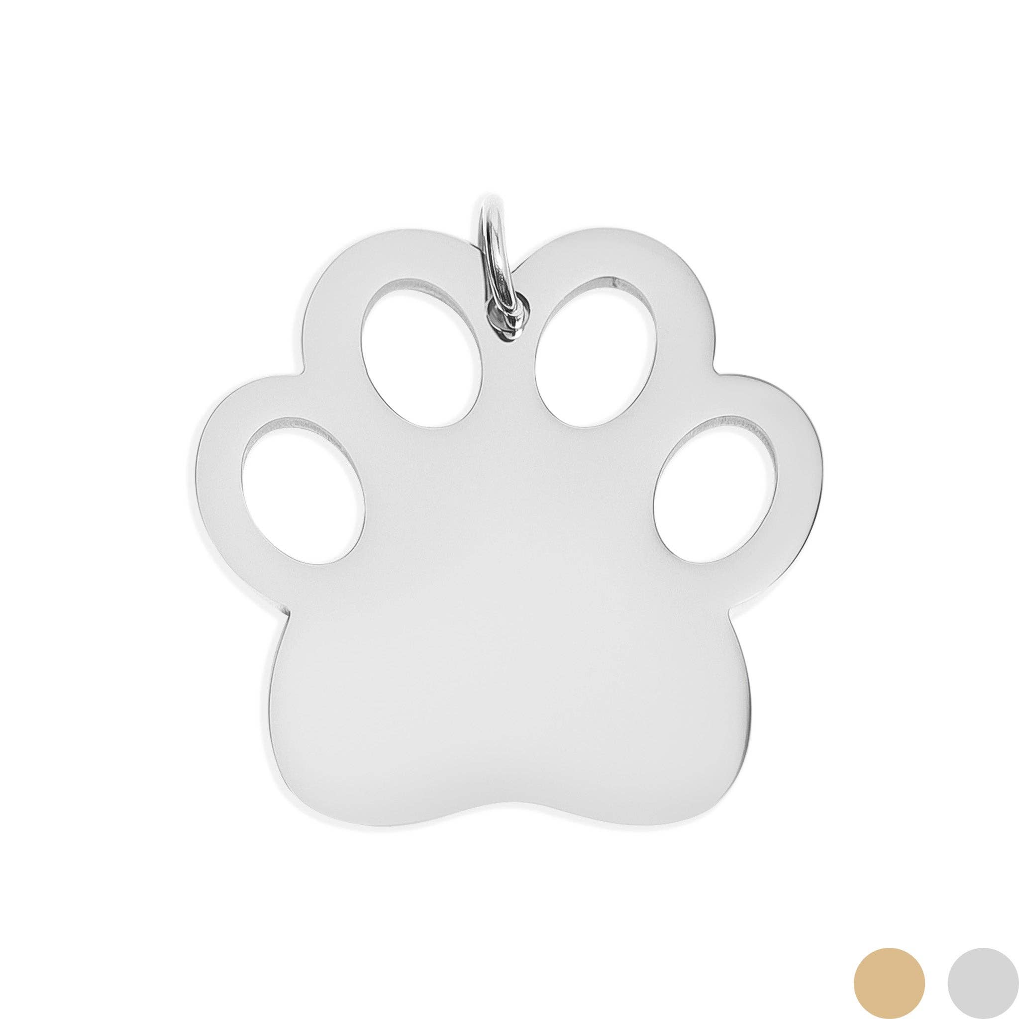 WJW - Wholesale Pet identification tag – Cat/dog - 18K Gold PVD Stainless Steel Dog Paw Blank Pet Tag