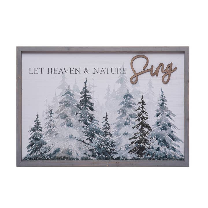 Transpac - Wholesale Christmas Wall Art - Wood 21.13" Christmas Heaven Nature Sing Wall (30%)