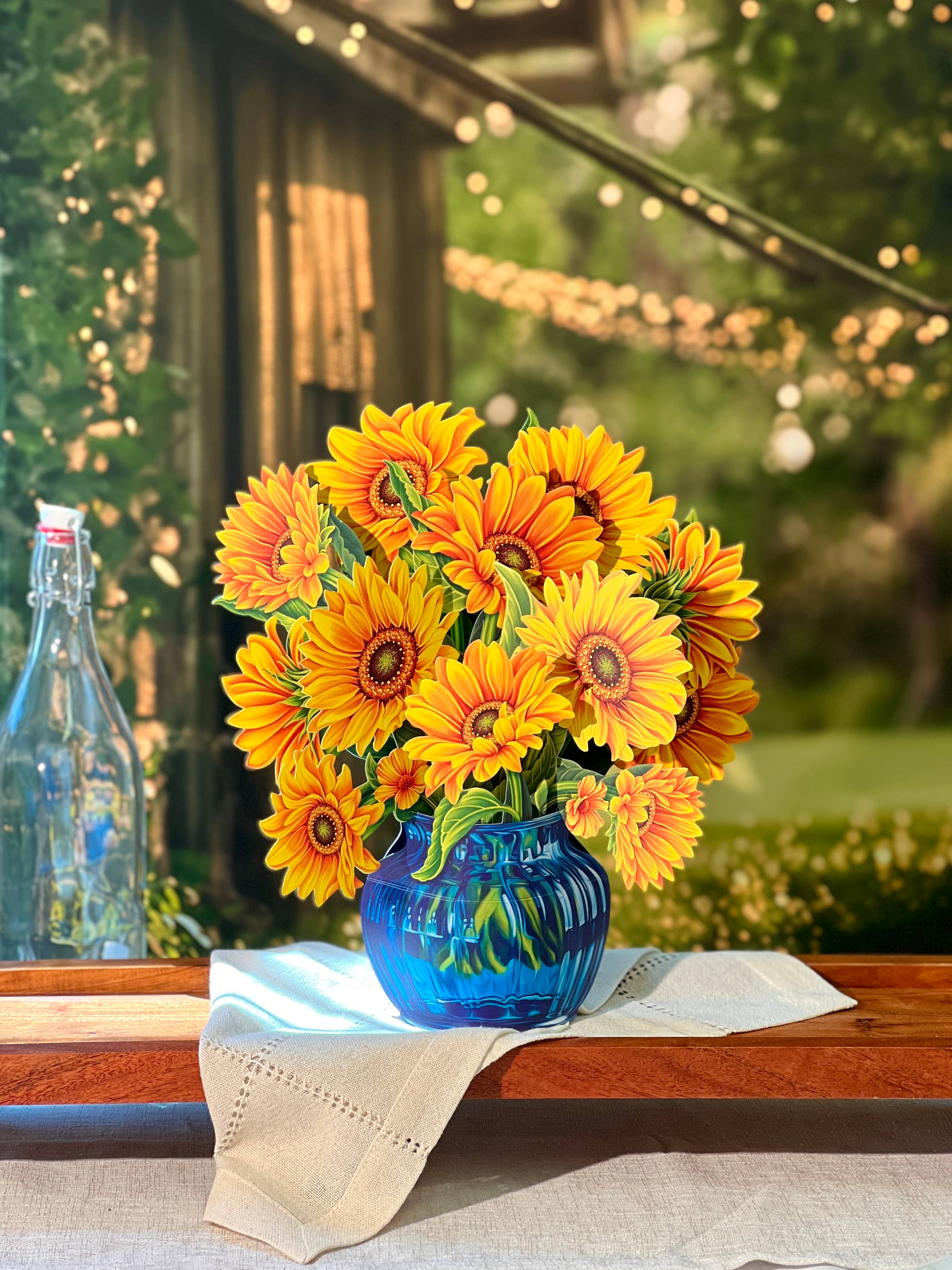 FreshCut Paper LLC - Wholesale Everyday Greeting Card - Sunflower (Updated Vase)  (8 Pop-up Greeting Cards)3