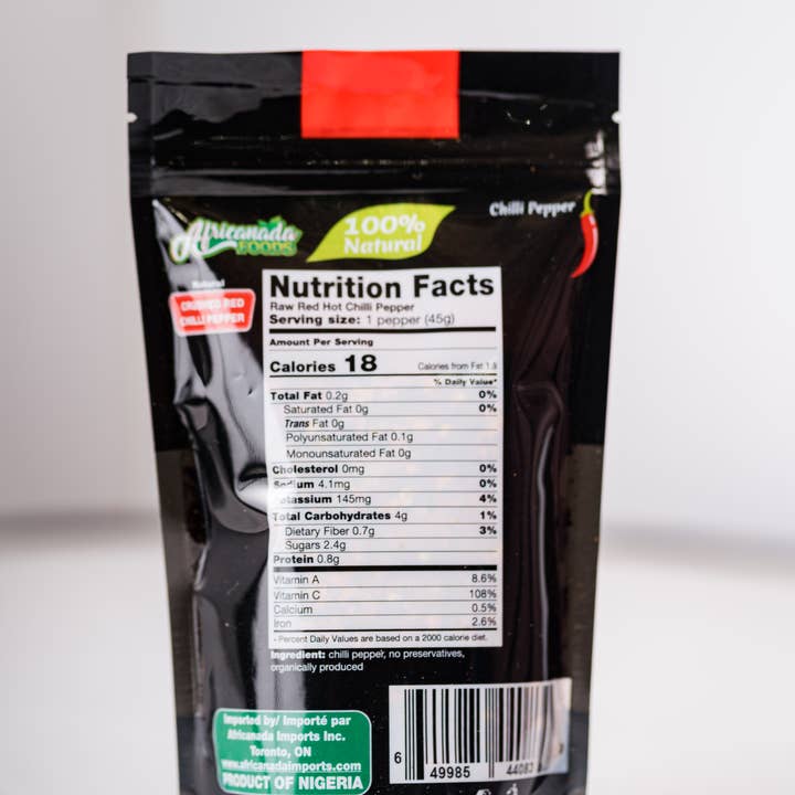 Africanada Imports Inc. - Wholesale Dried Spice - Crushed Red Chilli Pepper | 100g | Resealable bag1