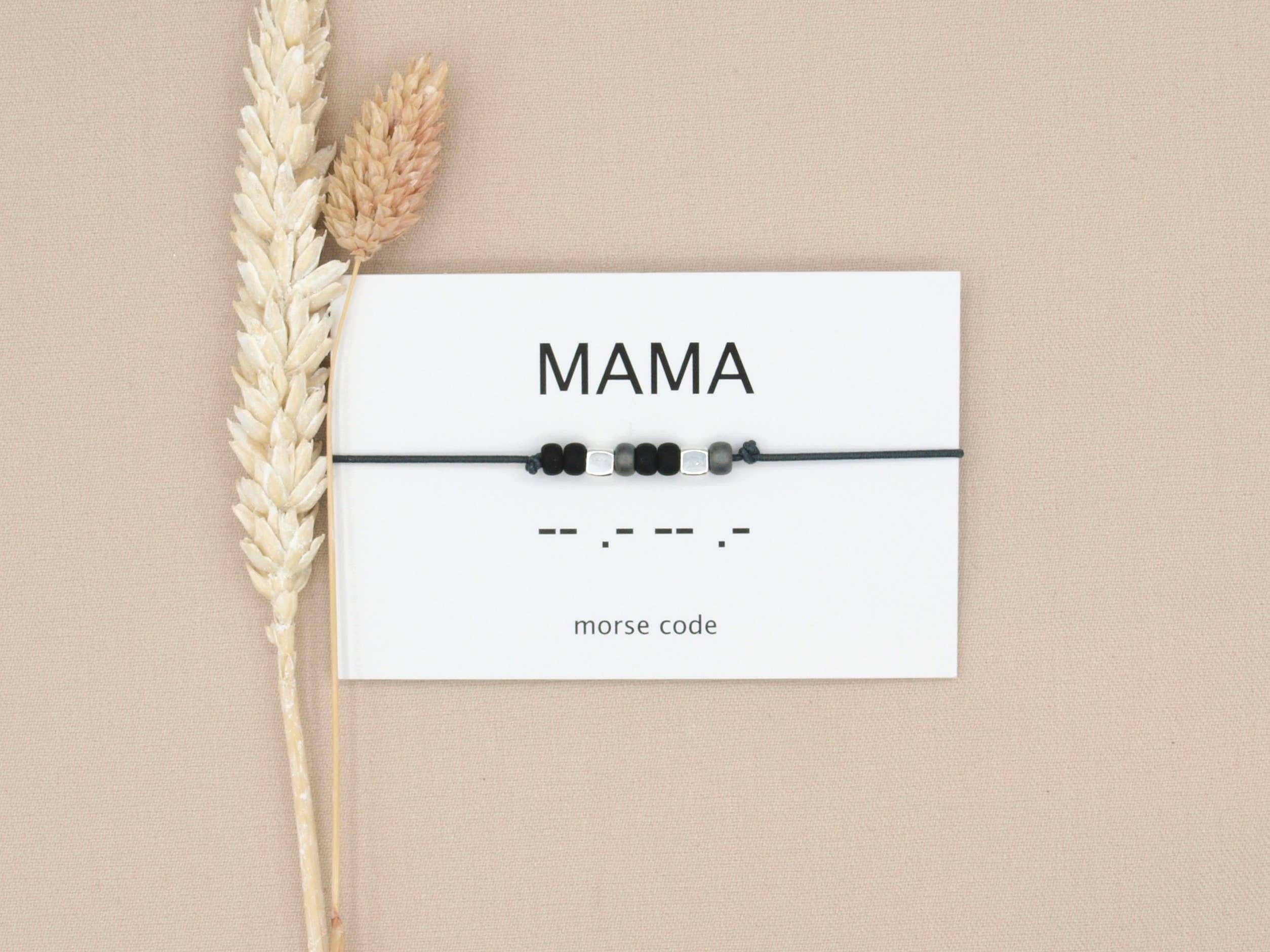 by Indah - Vendita all'ingrosso Bracciale con perline - Fascia da braccio con codice Morse Mama (argento, rosé goud, goud)10