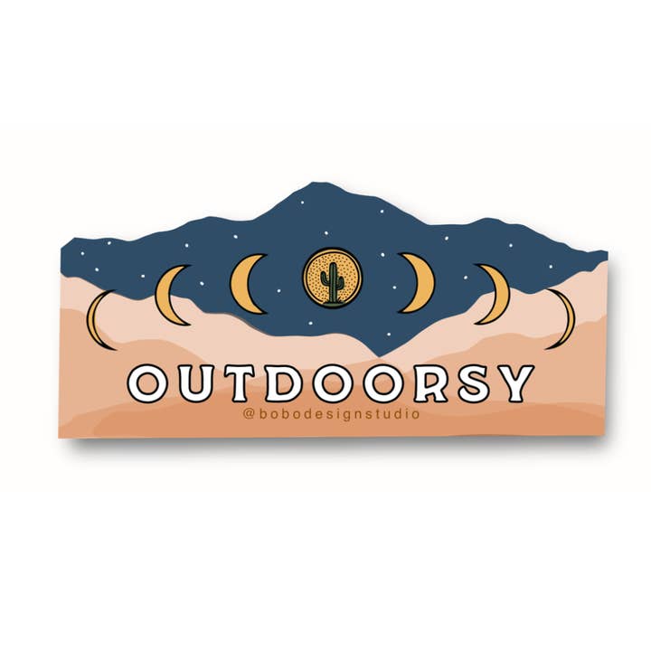 Outdoorsy - Autocollant en vinyle pour la vente par Bobo Design Studio