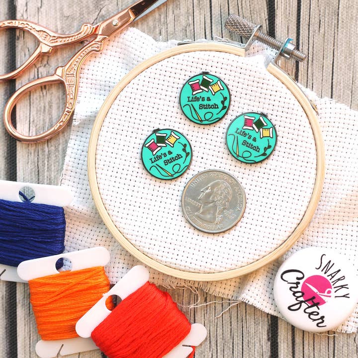 Snarky Crafter Designs - Wholesale Embroidery/Cross Stitch Supplies - Life's a stitch Magnetic Needle Minder