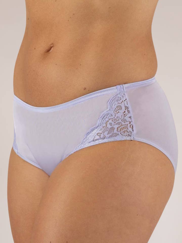 Shadowline® Nylon Hipster Panty With Lace 3 Pack for wholesale by Shadowline Lingerie