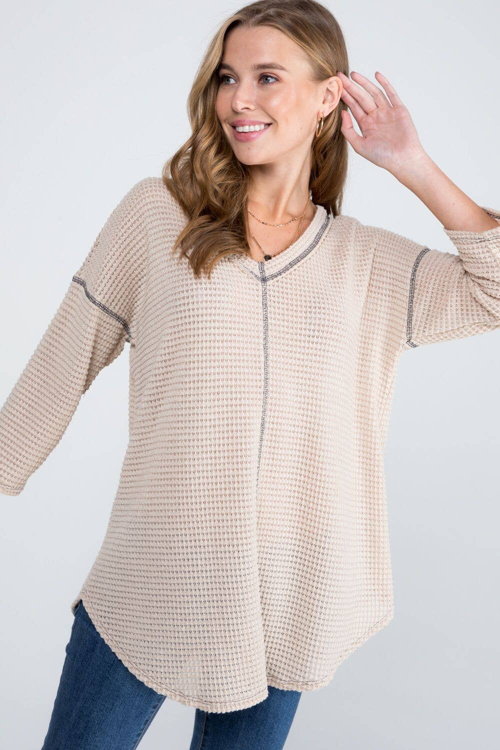 Bloomero - Vente Tunique – femme - TUNIQUE DE STYLE DÉCONTRACTÉ PIED DE POULE15