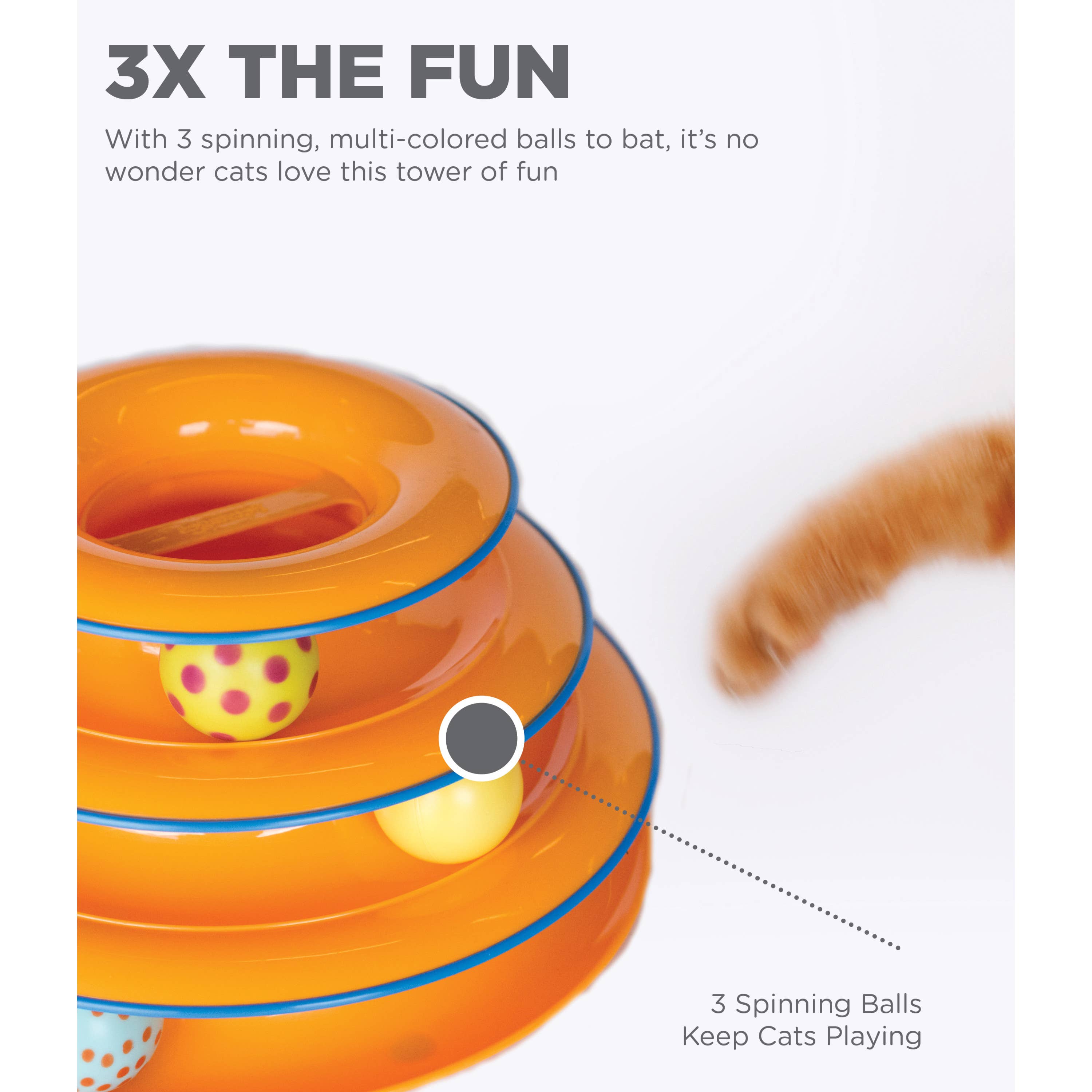 Pet Palette Distribution - Wholesale Pet Toy - Cat - Catstages Tower of Tracks Interactive Cat Toy 3-Tier3