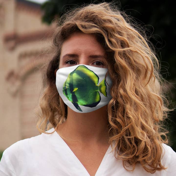 Marick Booster - Vente Masques jetables non médicaux - Masque facial ajusté en polyester Green Fish1