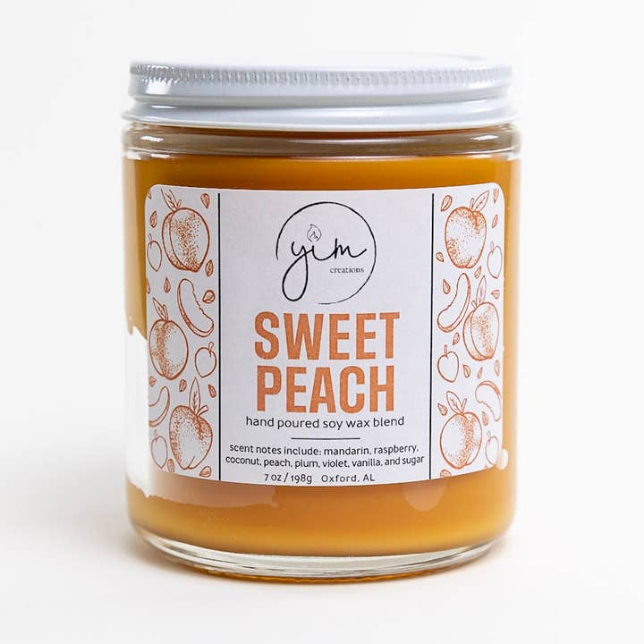 Bougie Sweet Peach 7 oz pour la vente par Yim Creations