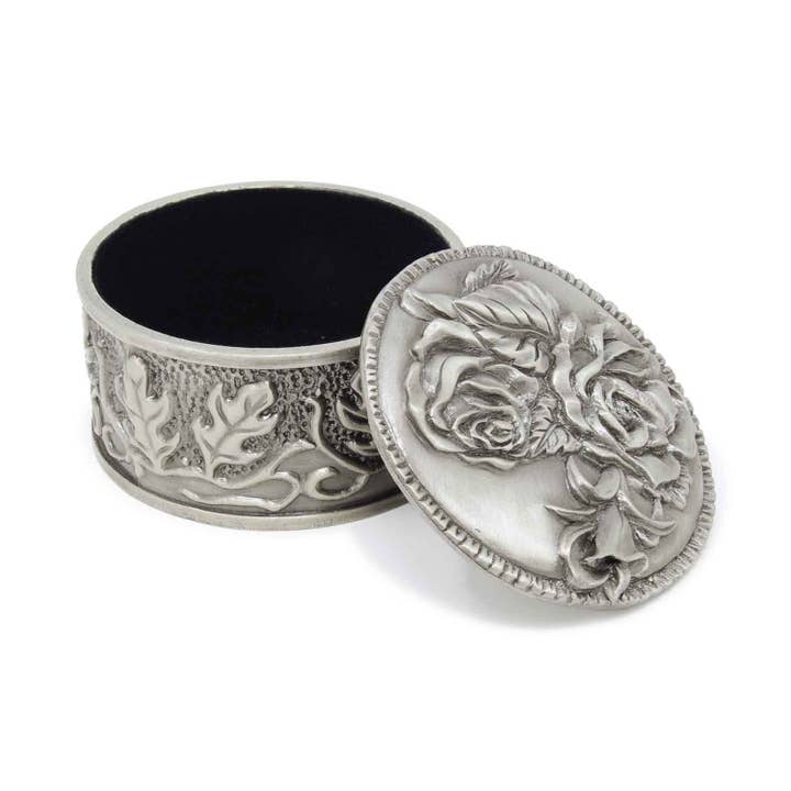 Supreme Housewares - Wholesale Decorative Box - Vintage Rose Embossed Round Trinket Box2