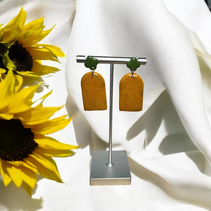 Fish Towne Designs, LLC - Wholesale Dangle Earrings - Sunflower Polymer Clay Earrings