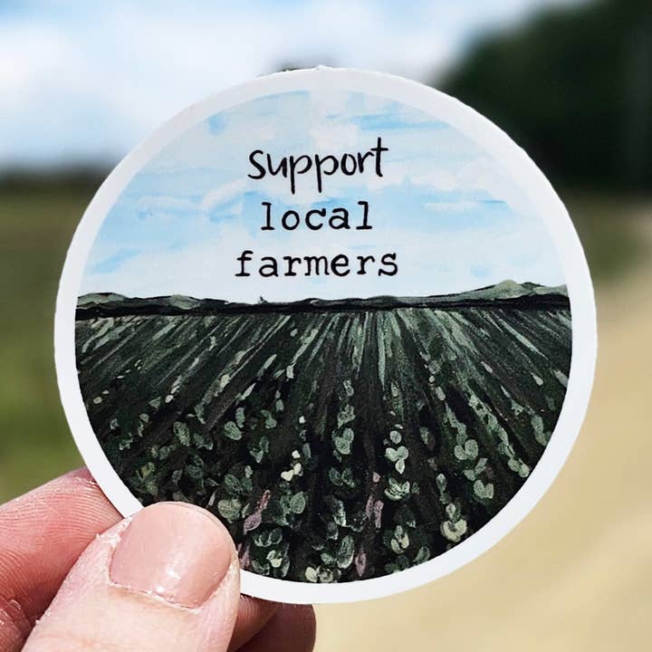 Pegatina de vinilo de apoyo a los agricultores locales para venta al por mayor de The Cranberry Finch
