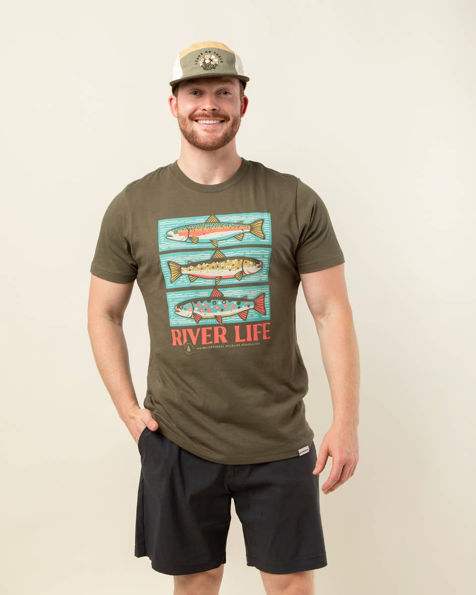 Dark Oak River Life Unisex Short Sleeve Tee for wholesale on Faire1
