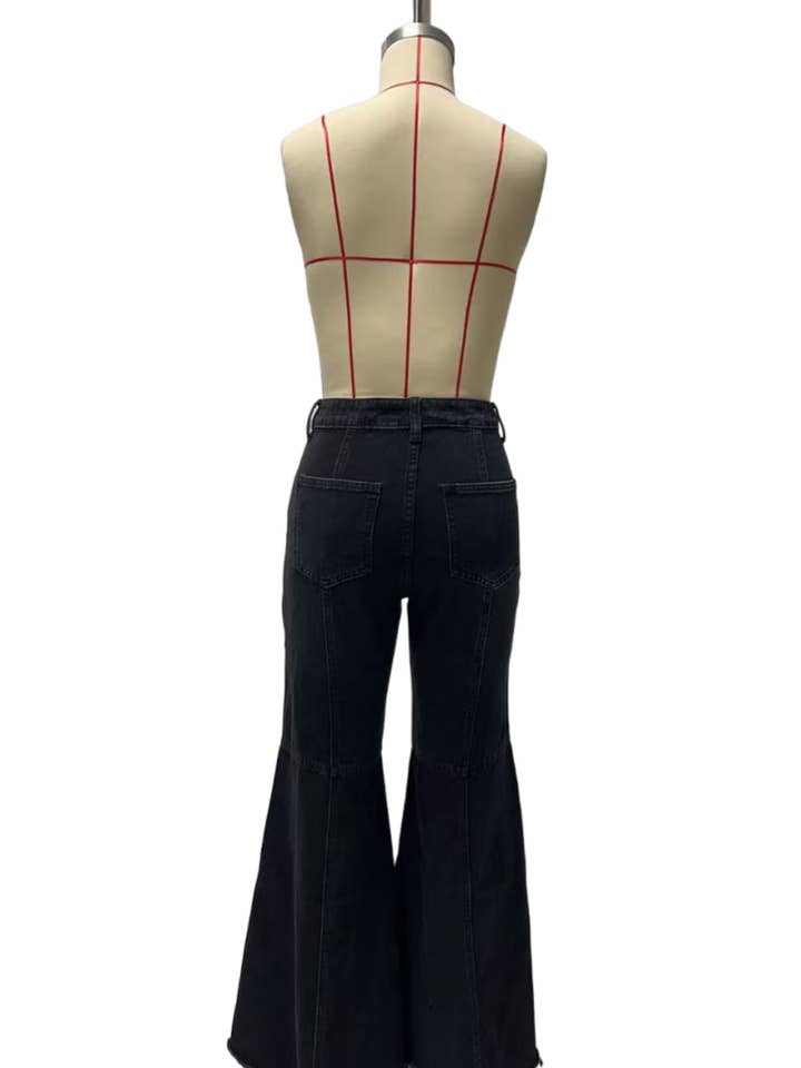 Rosa Clothing - Wholesale Jeans - Women's - Retro & Casual Fishtail-inspired Flare Jeans7