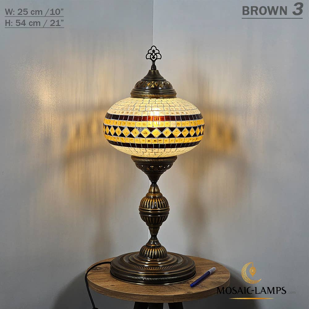 Mosaic Lamps - Wholesale Accent/Desk Lamp - 10+ Colors - Turkish Mosaic X Large Globe Table Lamp, Marrak16