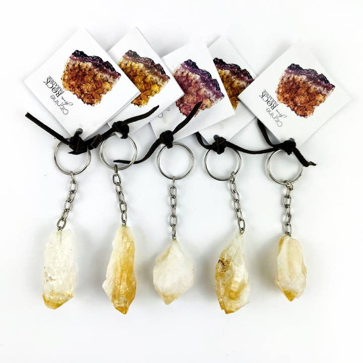 Rock Paradise - Wholesale Keychain - Women's - Crystal Point Keychains - 10 Pack - YOU CHOOSE STONE