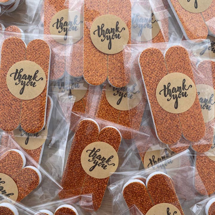 2-Pack Mini Emery Board Thank You Package Filler, Bright Copper for wholesale by Joyfully Noted