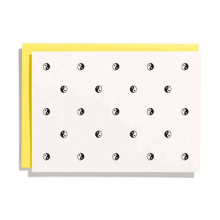 Juego de cajas de tarjetas tipográficas con patrón Yin Yang para venta al por mayor de Shorthand Press